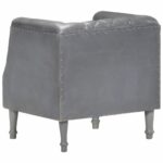 Chaise cabriolet Gris Cuir véritable de chèvre – Image 4