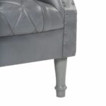 Chaise cabriolet Gris Cuir véritable de chèvre – Image 5