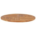 Dessus de table Bois de teck solide Rond 2,5 cm 90 cm – Image 3