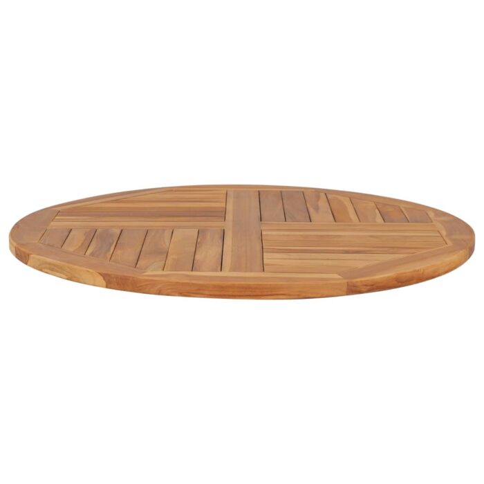 Dessus de table Bois de teck solide Rond 2,5 cm 90 cm – Image 3