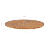 Dessus de table Bois de teck solide Rond 2,5 cm 90 cm – Image 6
