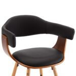 Chaises à manger lot de 4 noir similicuir et bois courbé – Image 6