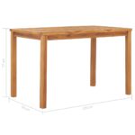Table à dîner de jardin 120x70x77 cm Bois de teck solide – Image 5