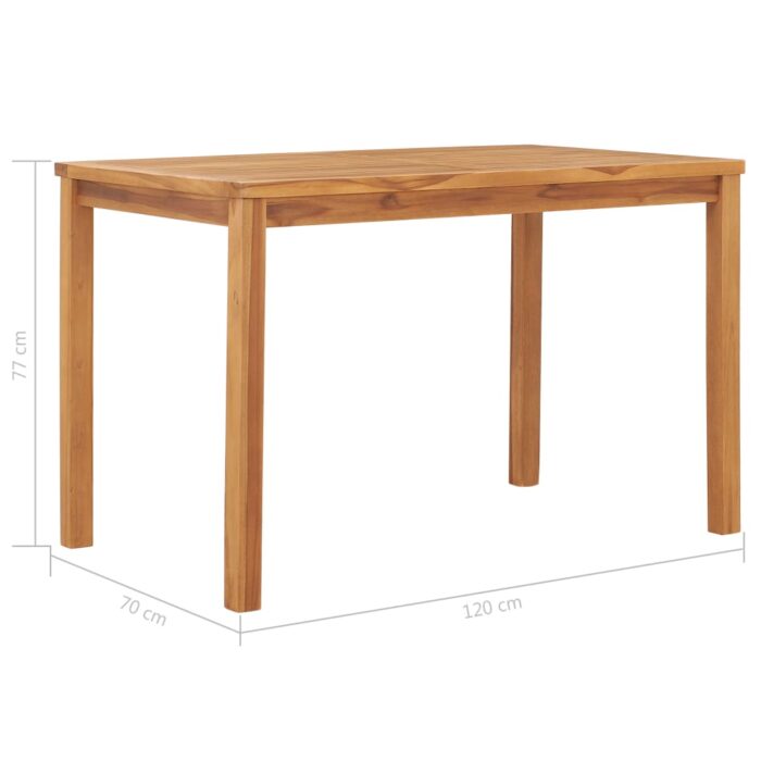 Table à dîner de jardin 120x70x77 cm Bois de teck solide – Image 5