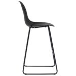 Chaises de bar lot de 6 noir plastique – Image 3