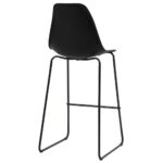 Chaises de bar lot de 6 noir plastique – Image 4