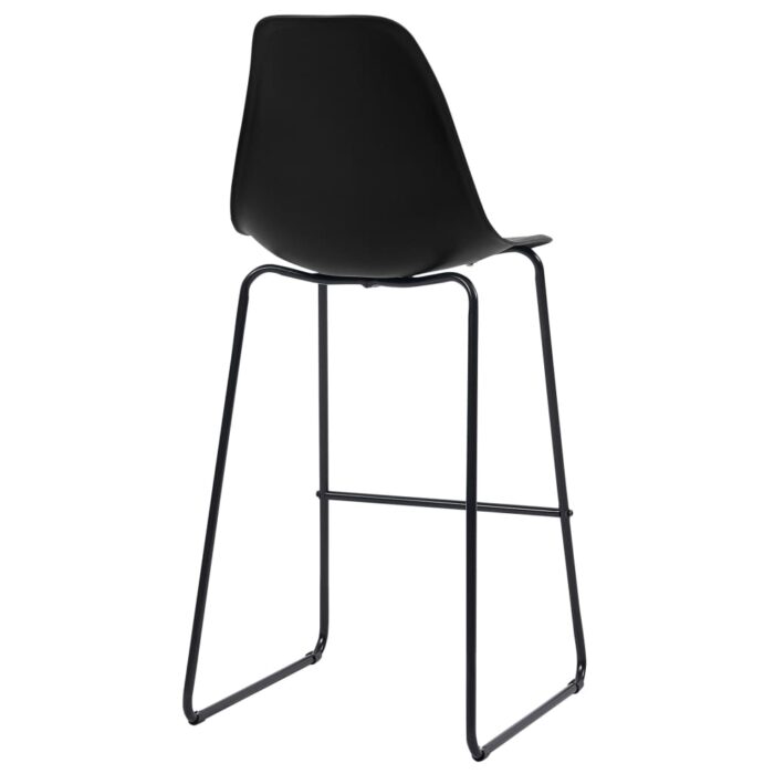 Chaises de bar lot de 6 noir plastique – Image 4