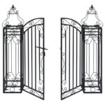 Portillon ornemental de jardin Fer forgé 122x20,5x100 cm – Image 2