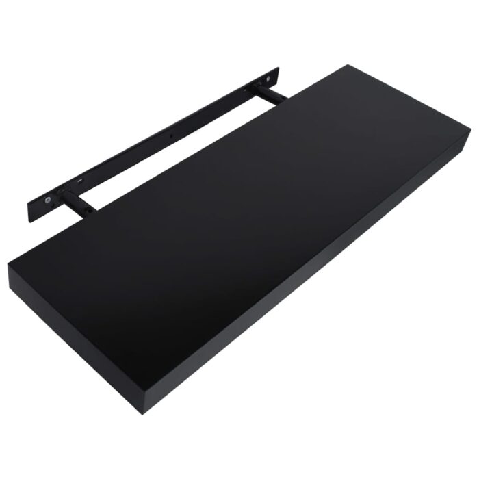 Étagères murales flottantes 2 pcs Noir 60x20x3,8 cm – Image 2