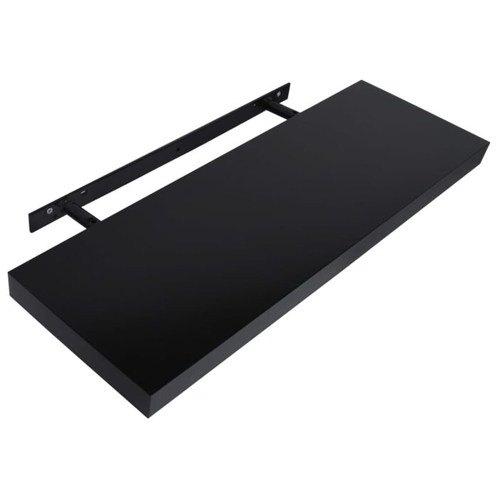 Étagères murales flottantes 2 pcs Noir 80x20x3,8 cm – Image 2
