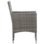 Salon de jardin 4 pcs avec coussins résine tressée gris – Image 8