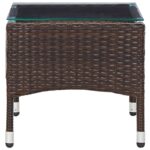 Table basse Marron 60x40x36 cm Résine tressée – Image 2