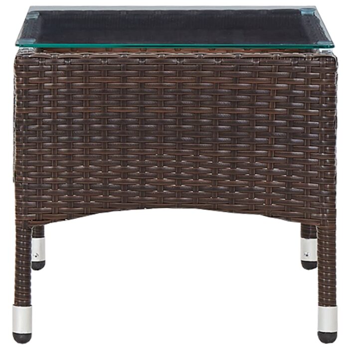 Table basse Marron 60x40x36 cm Résine tressée – Image 2