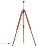 Lampadaire à trépied Marron miel et noir Bois de teck 141 cm – Image 2