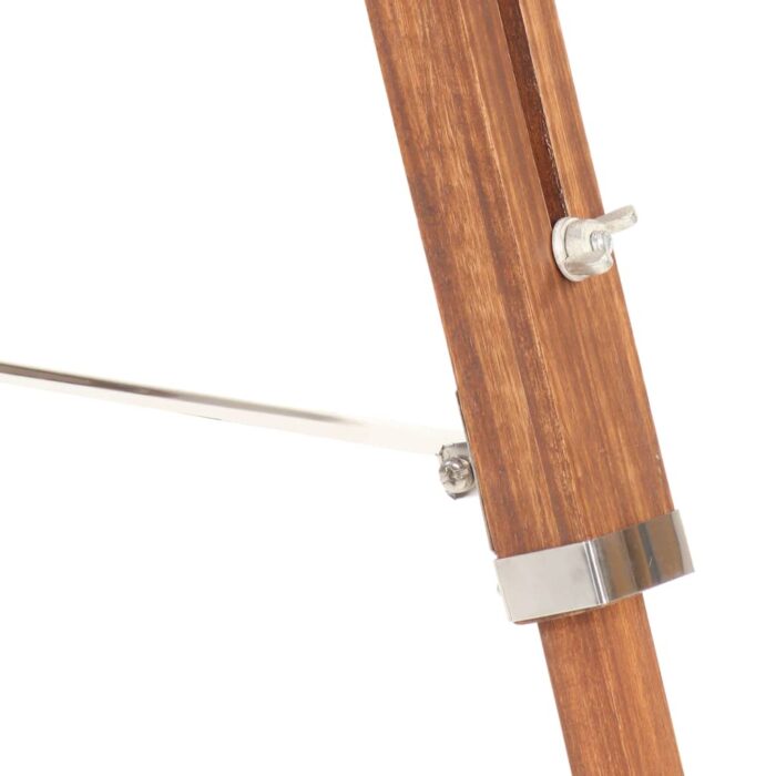 Lampadaire à trépied Marron miel et noir Bois de teck 141 cm – Image 5
