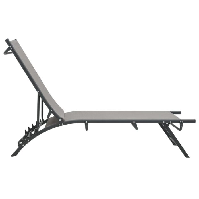 Chaises longues lot de 2 Textilène et acier – Image 2