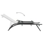 Chaises longues lot de 2 Textilène et acier – Image 3