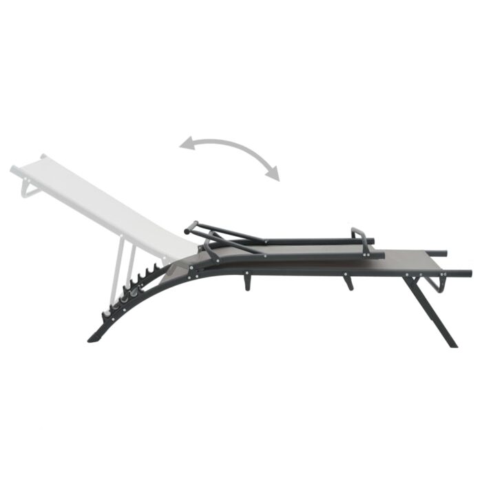 Chaises longues lot de 2 Textilène et acier – Image 3