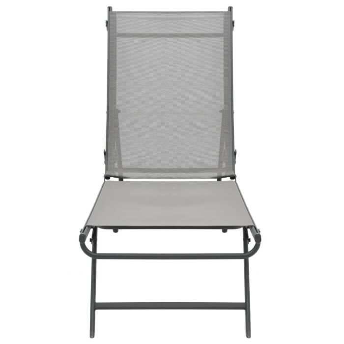 Chaises longues lot de 2 Textilène et acier – Image 4