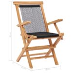 Chaises pliables de jardin lot de 2 Bois teck solide et corde – Image 7