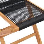 Chaises pliables de jardin lot de 2 Bois teck solide et corde – Image 4