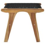 Chaise longue avec repose-pied Bois de teck solide et corde – Image 12