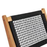 Chaise longue avec repose-pied Bois de teck solide et corde – Image 7