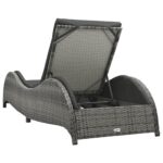 Chaise longue avec coussin Résine tressée Anthracite – Image 3