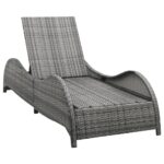 Chaise longue avec coussin Résine tressée Anthracite – Image 4
