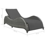 Chaise longue avec coussin Résine tressée Anthracite – Image 5