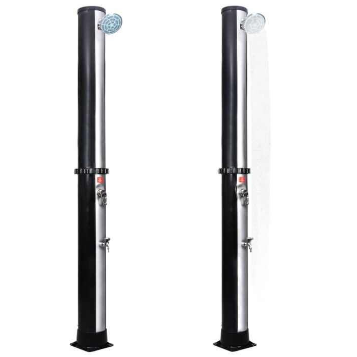 Douche solaire d'extérieur avec pomme de douche et robinet 40 L – Image 2