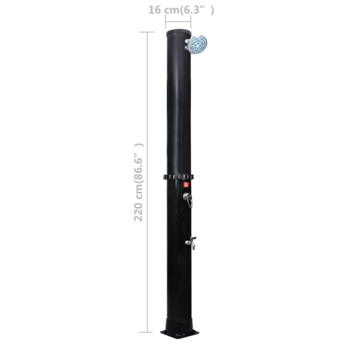 Douche solaire d'extérieur avec pomme de douche et robinet 40 L – Image 10