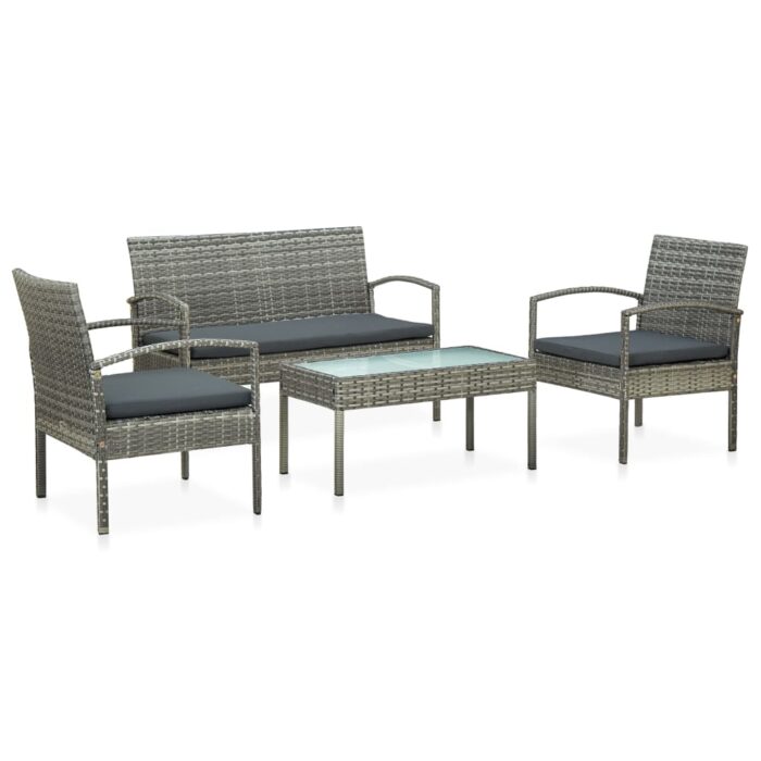VXL8719883855493_a_en_hd_1.jpg Salon de jardin 4 pcs avec coussins résine tressée gris – Image 1