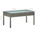Salon de jardin 4 pcs avec coussins résine tressée gris – Image 8