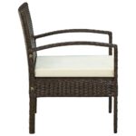 Chaise de jardin avec coussin Résine tressée Marron – Image 2