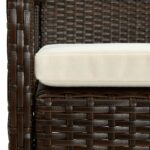 Chaise de jardin avec coussin Résine tressée Marron – Image 5