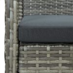 Chaise de jardin avec coussin Résine tressée Gris – Image 5