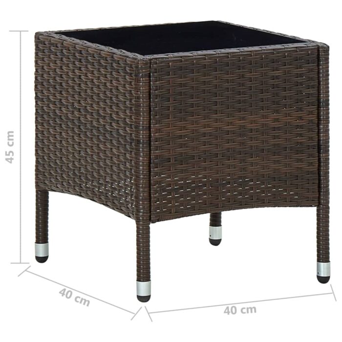 Table de jardin Marron 40x40x45 cm Résine tressée – Image 4