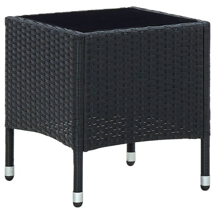 Table de jardin Noir 40x40x45 cm Résine tressée – Image 1