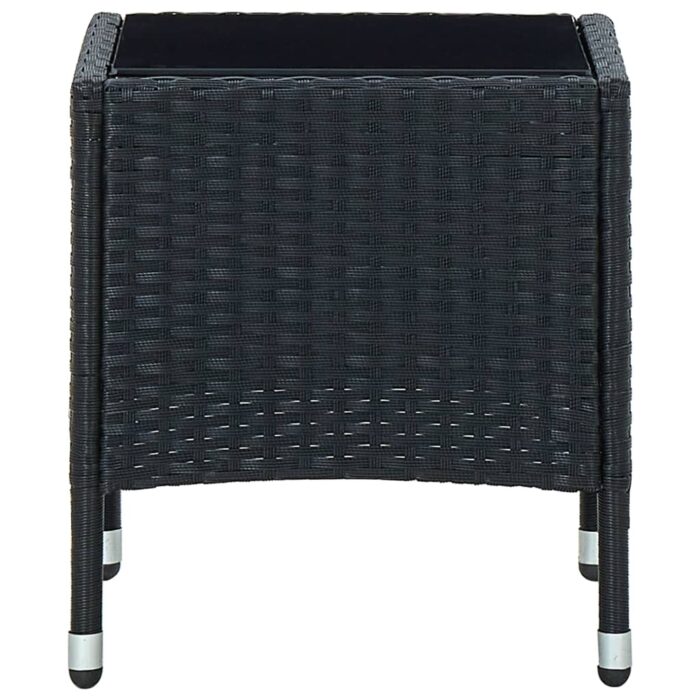Table de jardin Noir 40x40x45 cm Résine tressée – Image 2