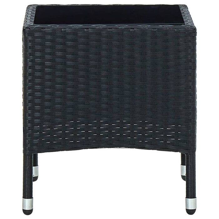 Table de jardin Noir 40x40x45 cm Résine tressée – Image 3