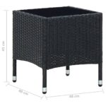Table de jardin Noir 40x40x45 cm Résine tressée – Image 4