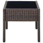 Table de jardin Marron 75x40x37 cm Résine tressée – Image 3