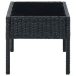 Table de jardin Noir 75x40x37 cm Résine tressée – Image 3