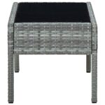 Table de jardin Gris 75x40x37 cm Résine tressée – Image 3