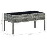 Table de jardin Gris 75x40x37 cm Résine tressée – Image 4
