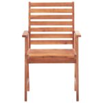 Chaises à manger d'extérieur lot de 6 Acacia massif – Image 2