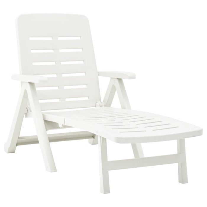 Chaise longue pliable Plastique Blanc – Image 1