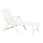 Chaise longue pliable Plastique Blanc – Image 2