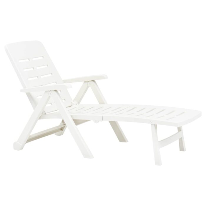 Chaise longue pliable Plastique Blanc – Image 2